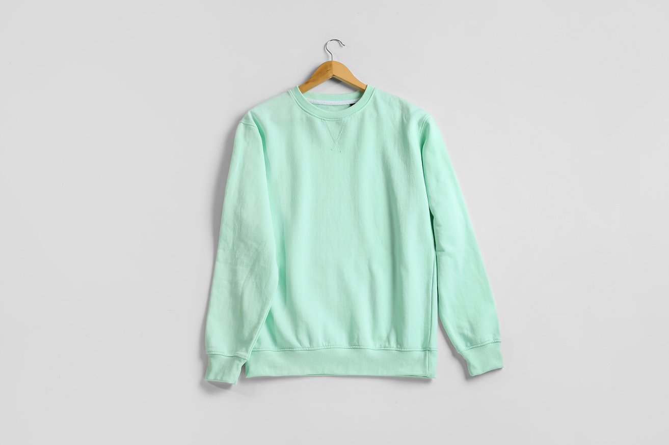 Stylish Mint Sweatshirt on White Background